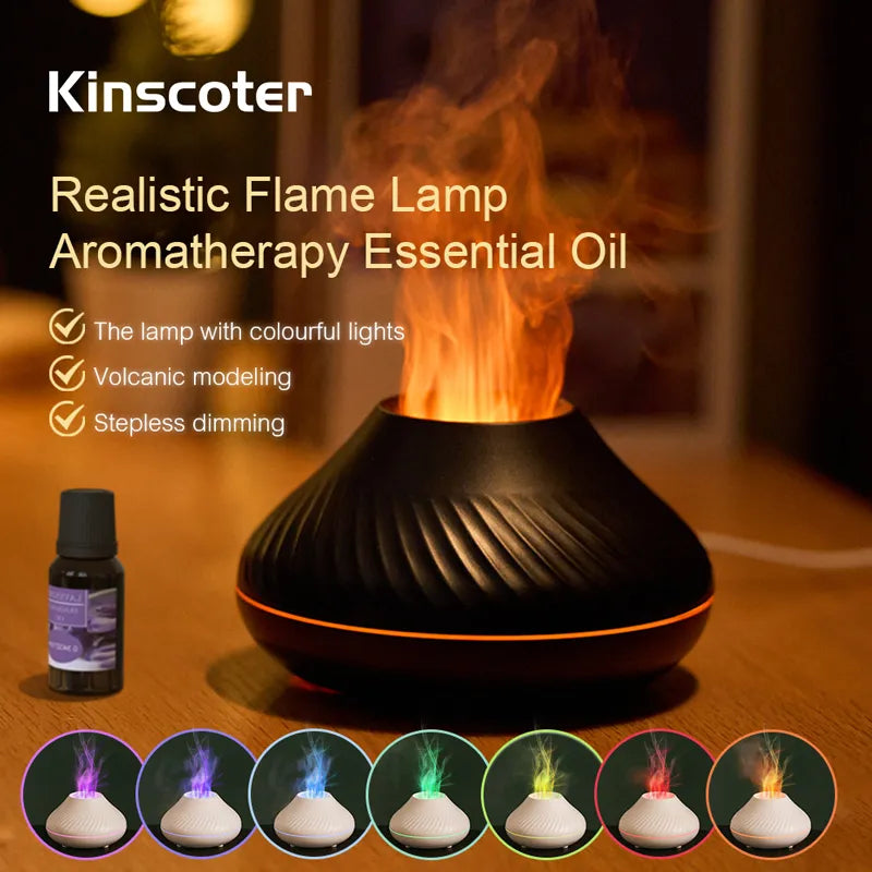 DIFUSOR KINSCOTER DE AROMA EM FORMA DE VULCÃO COM CHAMA COLORIDA