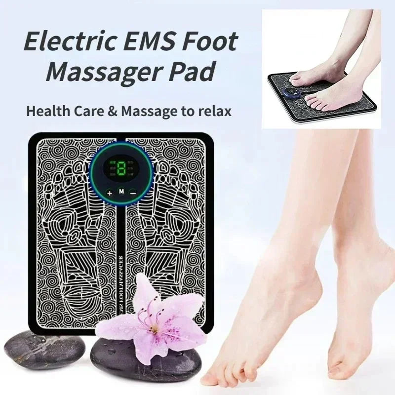 MASSAGEADOR PARA OS PÉS EMS - ALÍVIO DE DORES E INCHAÇO - CARREGAMENTO VIA USB